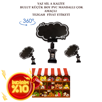 Yazı Kalemli 10 Adet Yaz Sil Fiyat Etiketi Market Etiketi SİYAH