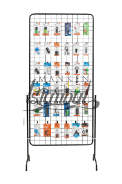 60 Adet Askı Çubuklu Otomotiv Aksesuar Ürün Standı - 90 x 190 Cm Tel Pano Standı