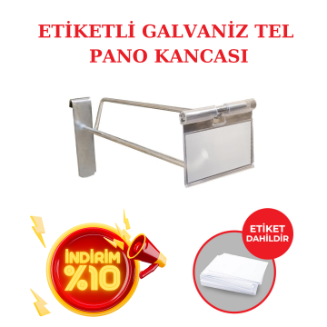 Etiketli Tel Pano Kancası Galvaniz