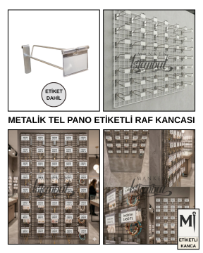 Etiketli Tel Pano Kancası Galvaniz