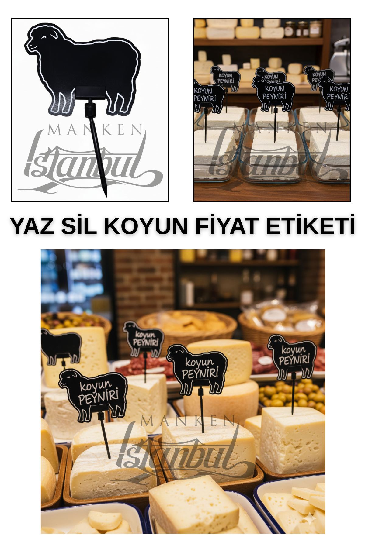 10 Adet Yaz Sil Mini Şarküteri Fiyat Etiketi Market Fiyat Etiketi 10 ADET - SAPLAMALI - KOYUN
