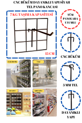 7 Kg Taşıma Kapasitesi CNC Büküm Siyah Tel Pano Kancası 15/20 Cm 20 CM - 25 adet
