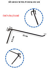 7 Kg Taşıma Kapasitesi CNC Büküm Siyah Tel Pano Kancası 15/20 Cm 20 CM - 25 adet