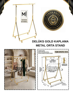 Yüksek Kalite Gold Kaplama Katlanabilir Metal Orta Stand