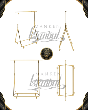 Yüksek Kalite Gold Kaplama Katlanabilir Metal Orta Stand