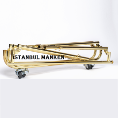 Yüksek Kalite Gold Kaplama Katlanabilir Metal Orta Stand