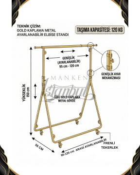Yüksek Kalite Gold Kaplama Katlanabilir Metal Orta Stand