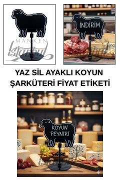 10 Adet Yaz Sil Mini Şarküteri Fiyat Etiketi Market Fiyat Etiketi 10 ADET - AYAKLI - KOYUN