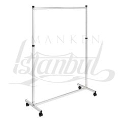 Tekerlekli Tekli Ayarlanabilir Krom Metal Orta Stand