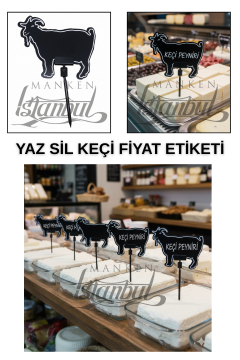 10 Adet Yaz Sil Mini Şarküteri Fiyat Etiketi Market Fiyat Etiketi 10 ADET - SAPLAMALI - KEÇİ
