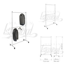 Çift Katlı Ayarlanabilir Krom Metal Orta Stand