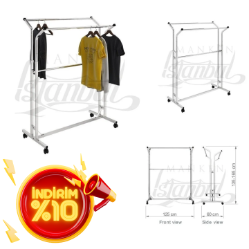 Çift Taraflı V Ayarlı Krom Metal Orta Stand