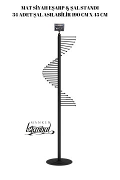 Siyah Eşarp Standı Şal Standı ( 34 Şal Asılabilir )