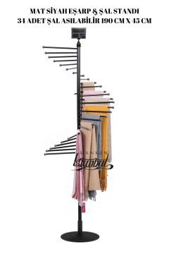 Siyah Eşarp Standı Şal Standı ( 34 Şal Asılabilir )