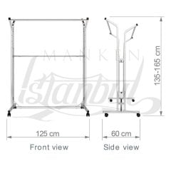 Çift Taraflı V Ayarlı Krom Metal Orta Stand