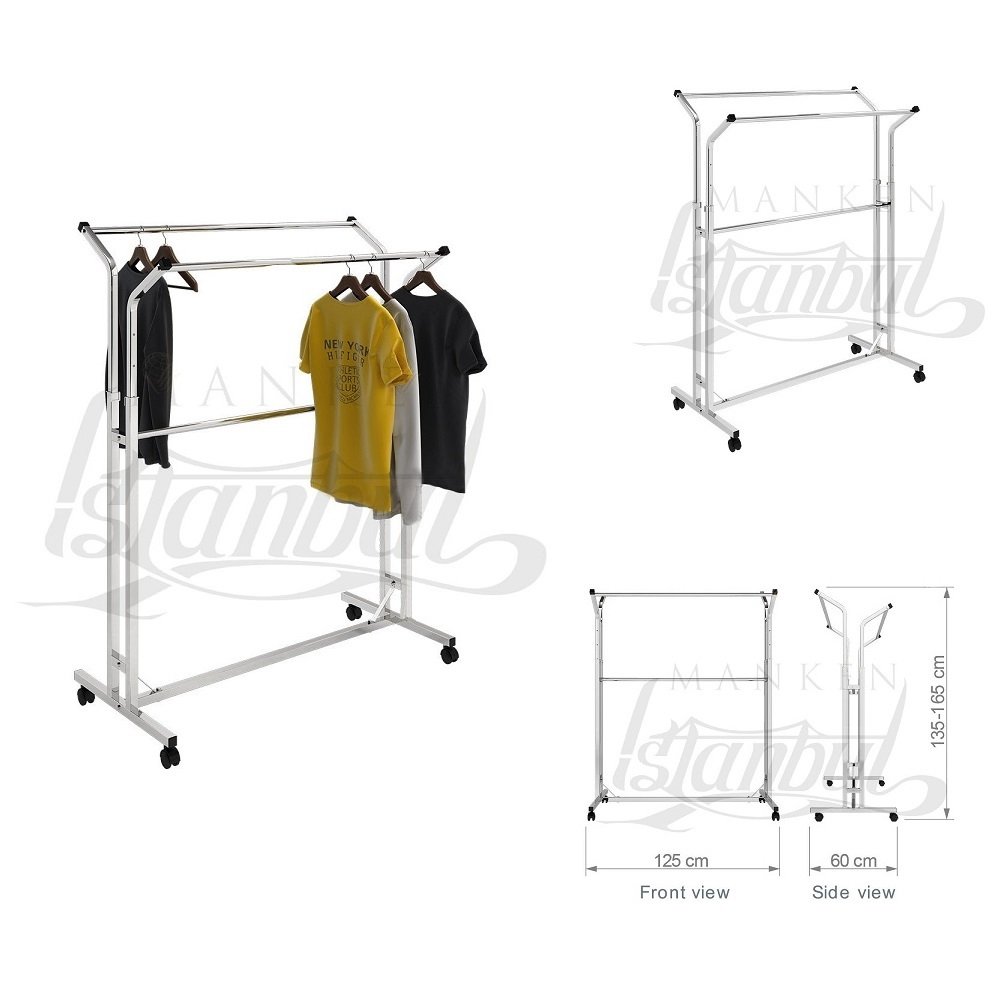 Çift Taraflı V Ayarlı Krom Metal Orta Stand