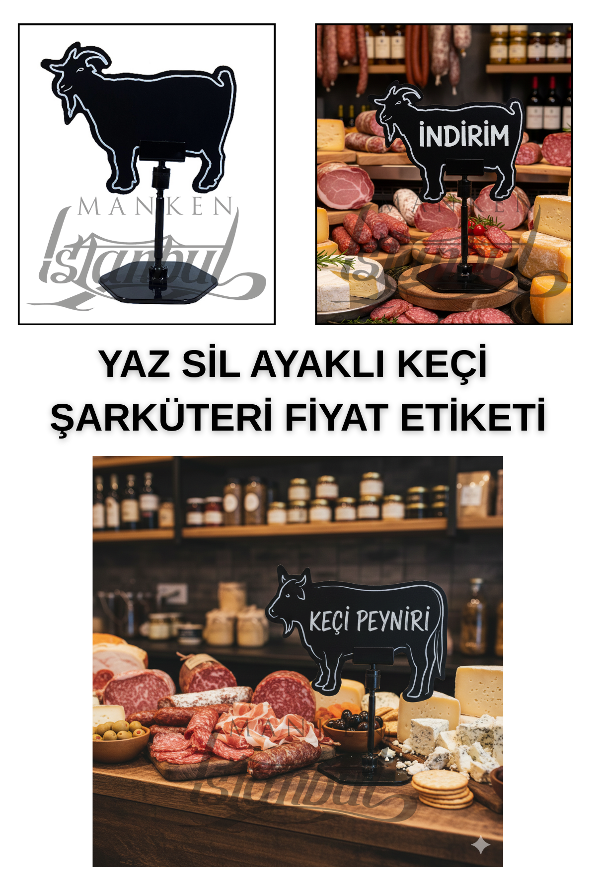 10 Adet Yaz Sil Mini Şarküteri Fiyat Etiketi Market Fiyat Etiketi 10 ADET - AYAKLI - KEÇİ