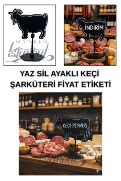 10 Adet Yaz Sil Mini Şarküteri Fiyat Etiketi Market Fiyat Etiketi 10 ADET - AYAKLI - KEÇİ