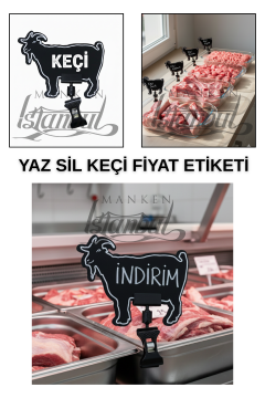 10 Adet Yaz Sil Dana Kuzu Tavuk Keçi Balık Fiyat Etiketi