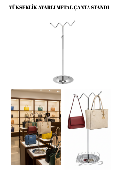 Ayarlanabilir Krom Kaplama Çanta Standı - Elegan Çanta Teşhir Askısı