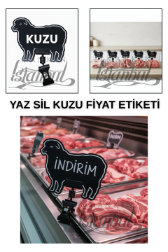 10 Adet Yaz Sil Mini Boy Mandallı Dana Kuzu Tavuk Keçi Balık Fiyat Etiketi