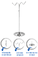 Ayarlanabilir Krom Kaplama Çanta Standı