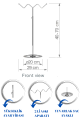 Ayarlanabilir Krom Kaplama Çanta Standı - Elegan Çanta Teşhir Askısı