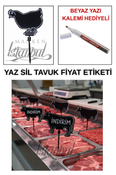 10 Adet Yaz Sil Mini Boy Fiyat Etiketi - Yazı Kalemli
