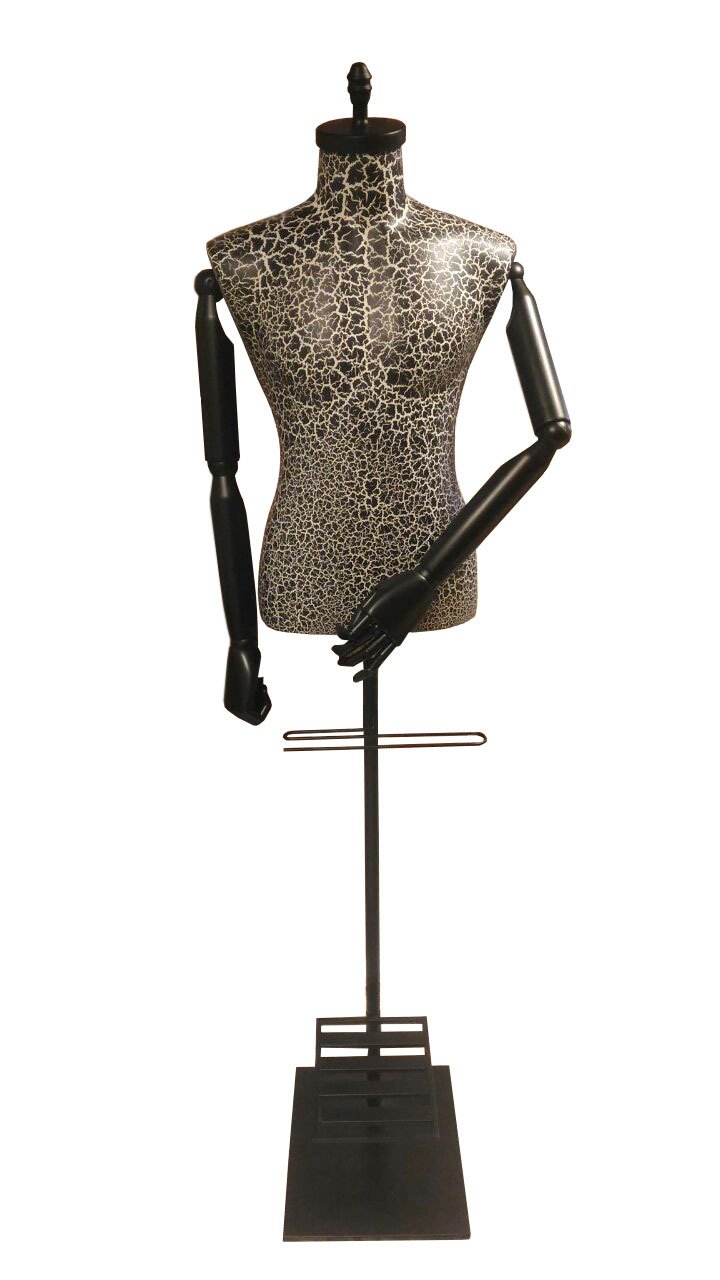 Ahşap kollu erkek terzi mankeni vitrin mankeni