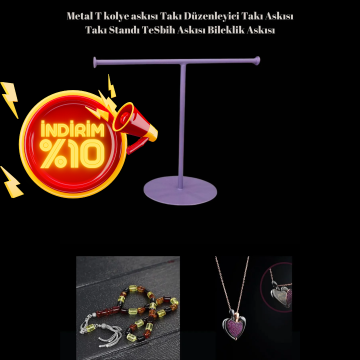 Takı Standı Tesbih Askısı Bileklik Askısı Metal T Kolye Askısı Takı Düzenleyici Takı Askısı