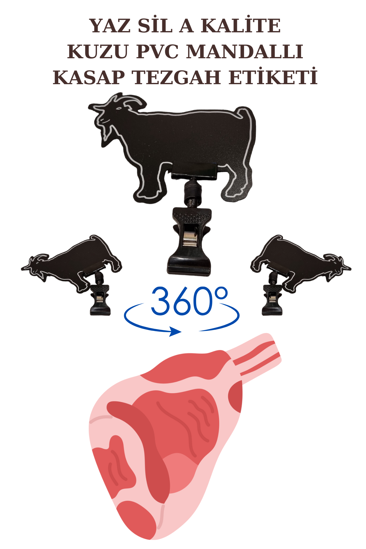 10 Adet Yaz Sil Mini Boy Mandallı Dana Kuzu Tavuk Keçi Balık Fiyat Etiketi KEÇİ