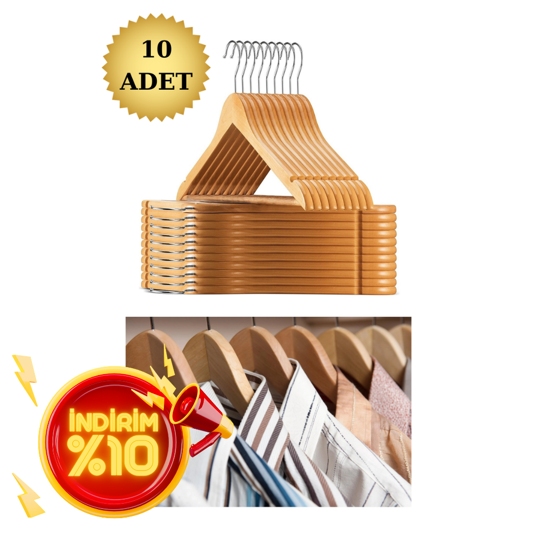 Zarif ve Şık Ahşap Elbise Askısı - Mükemmel Seçim!
