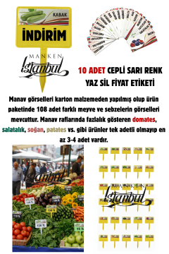 10 Adet Manav Etiketi Market Etiketi 108 Adet Karton Etiket