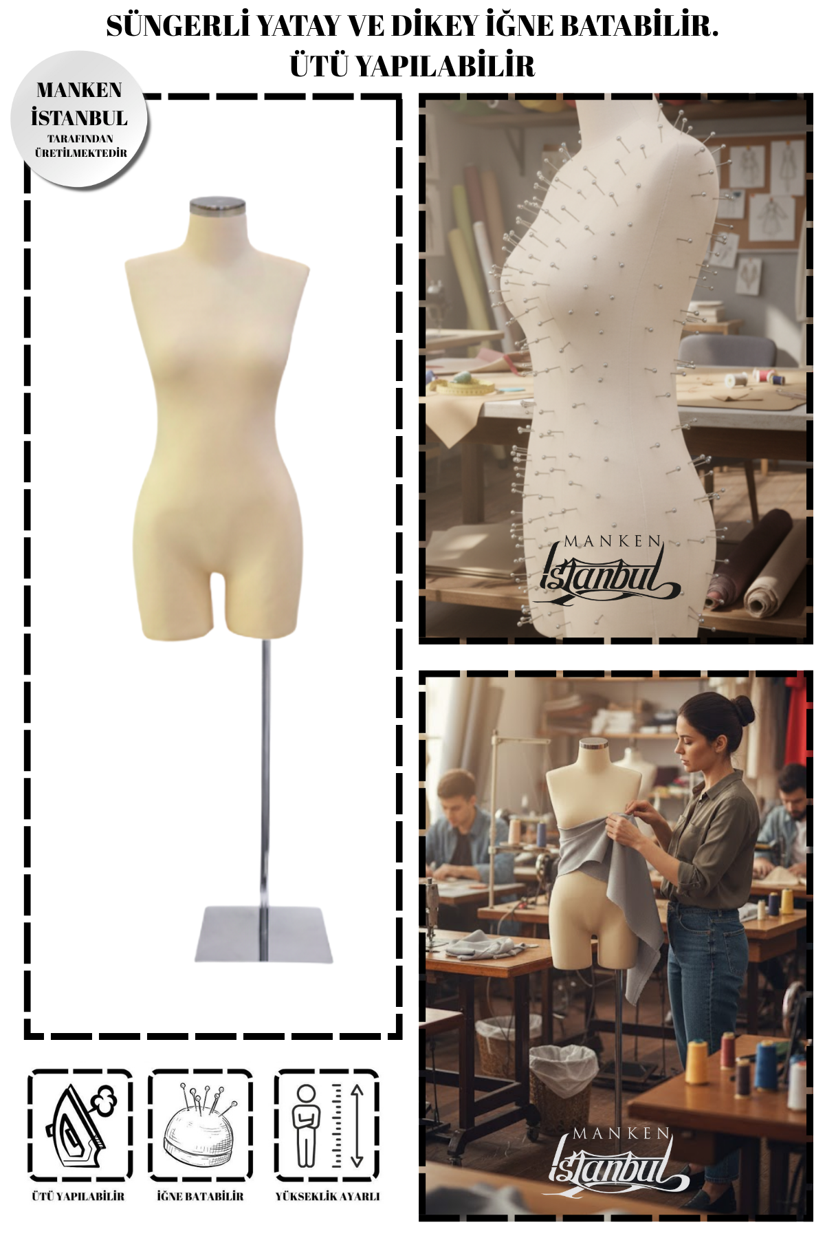 Süngerli Pantolon Giyebilen Terzi Mankeni 36/38/40 Beden