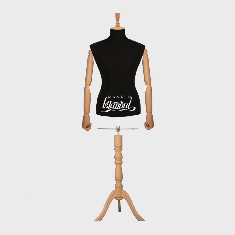 Ahşap kollu terzi mankeni vitrin mankeni