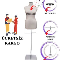 36 Beden Paslanmaz Ayaklı Süngerli Terzi Mankeni Prova Mankeni