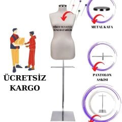 36 Beden Paslanmaz Ayaklı Süngerli Terzi Mankeni Prova Mankeni