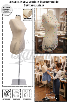 Süngerli Keten Kumaş Terzi Prova Mankeni