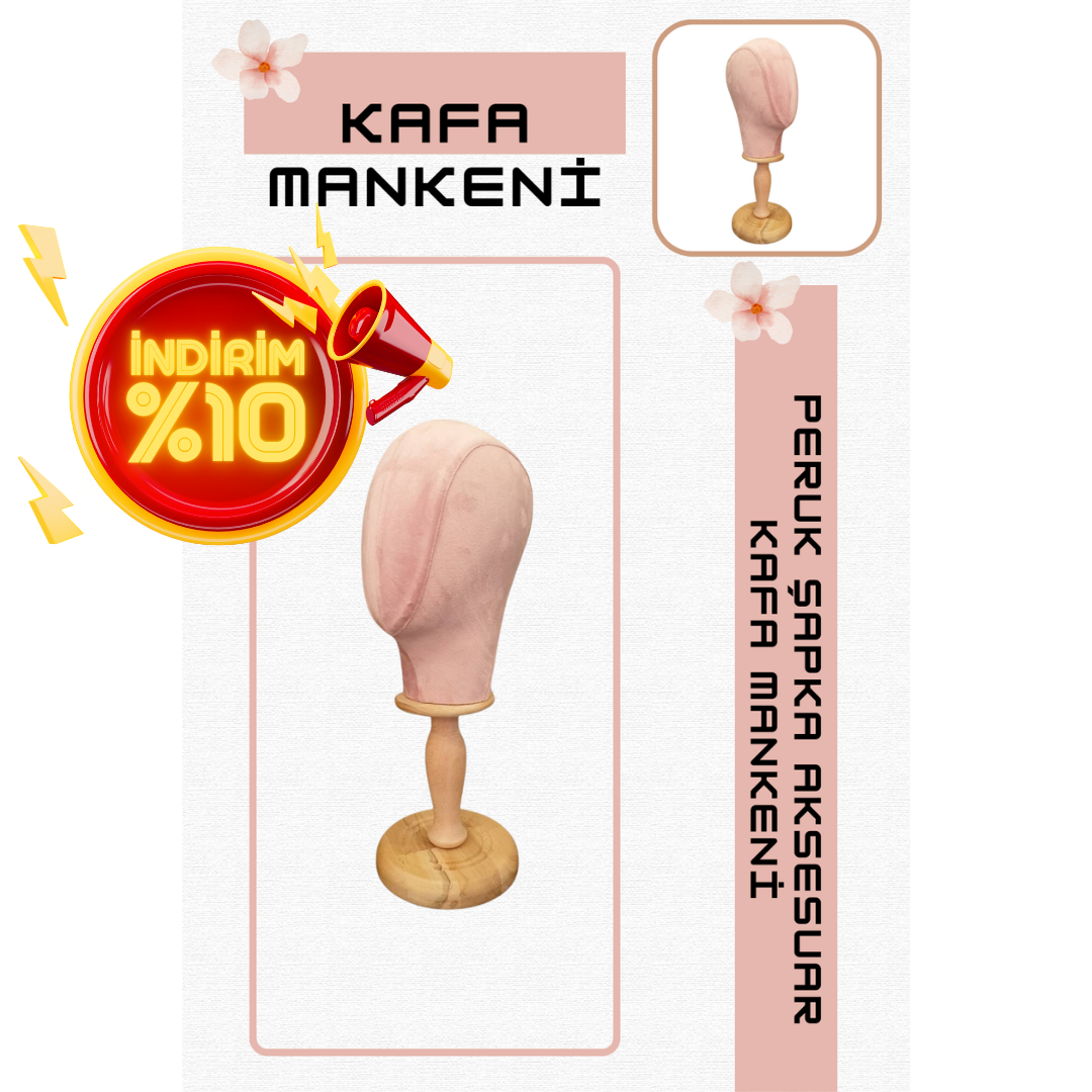 Bayan kumaş kaplı kafa mankeni-Aksesuar Mankeni