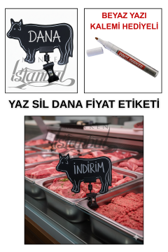 10 Adet Yaz Sil Mini Boy Fiyat Etiketi - Yazı Kalemli 10 ADET - MANDALLI - DANA