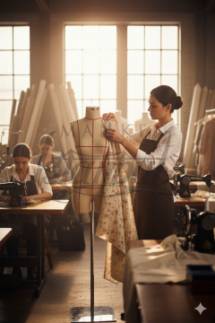 Kılavuz Çizgili Keten Kumaş Terzi Mankeni Prova Mankeni