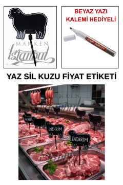 10 Adet Yaz Sil Mini Boy Fiyat Etiketi - Yazı Kalemli 10 ADET - SAPLAMALI - KUZU