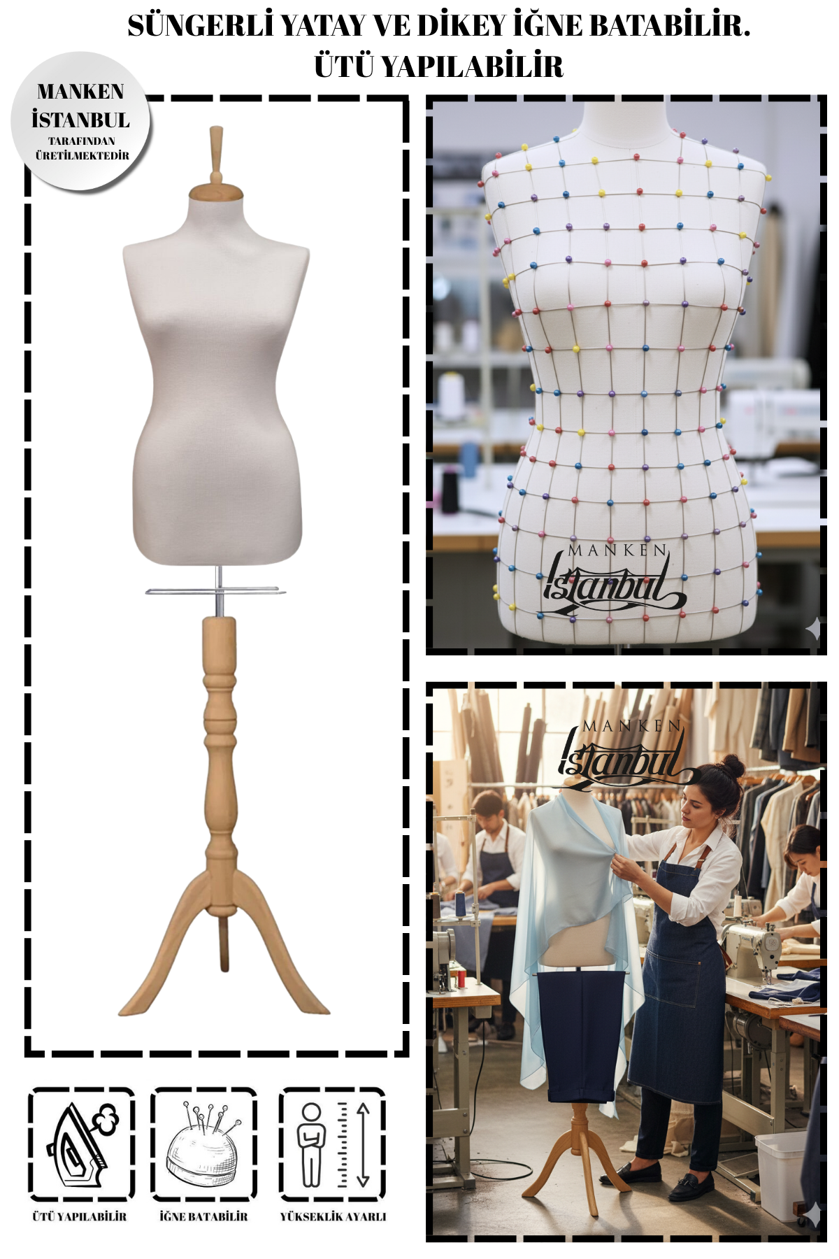 36 Beden Süngerli Terzi Mankeni Prova Mankeni