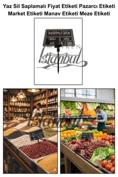 Yaz Sil Sapla Küçük Boy Saplamalı Fiyat Etiketi Pazarcı Etiketi Market Etiketi