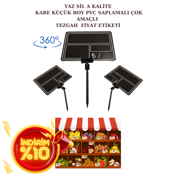 Yaz Sil Sapla Küçük Boy Saplamalı Fiyat Etiketi