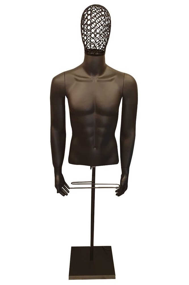 Tel Kafalı Erkek Büst Vitrin Mankeni