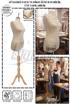 Süngerli Keten Kumaş Terzi Prova Mankeni