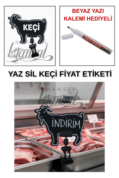 10 Adet Yaz Sil Mini Boy Fiyat Etiketi - Yazı Kalemli 10 ADET - MANDALLI - KEÇİ
