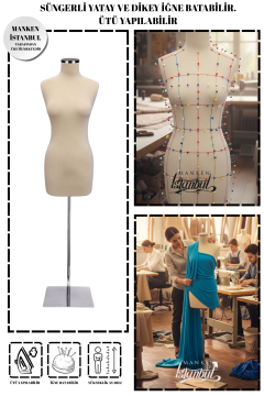 38 Beden Balık Model Süngerli İğne Batabilen Terzi Mankeni