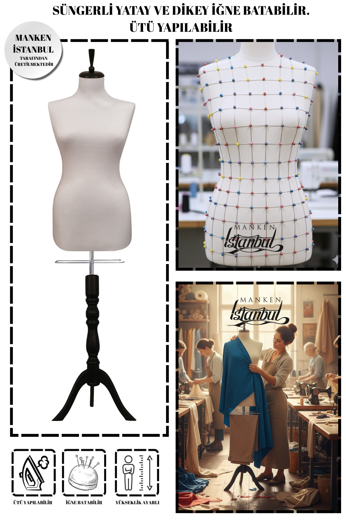 40 Beden Süngerli Terzi Mankeni Prova Mankeni